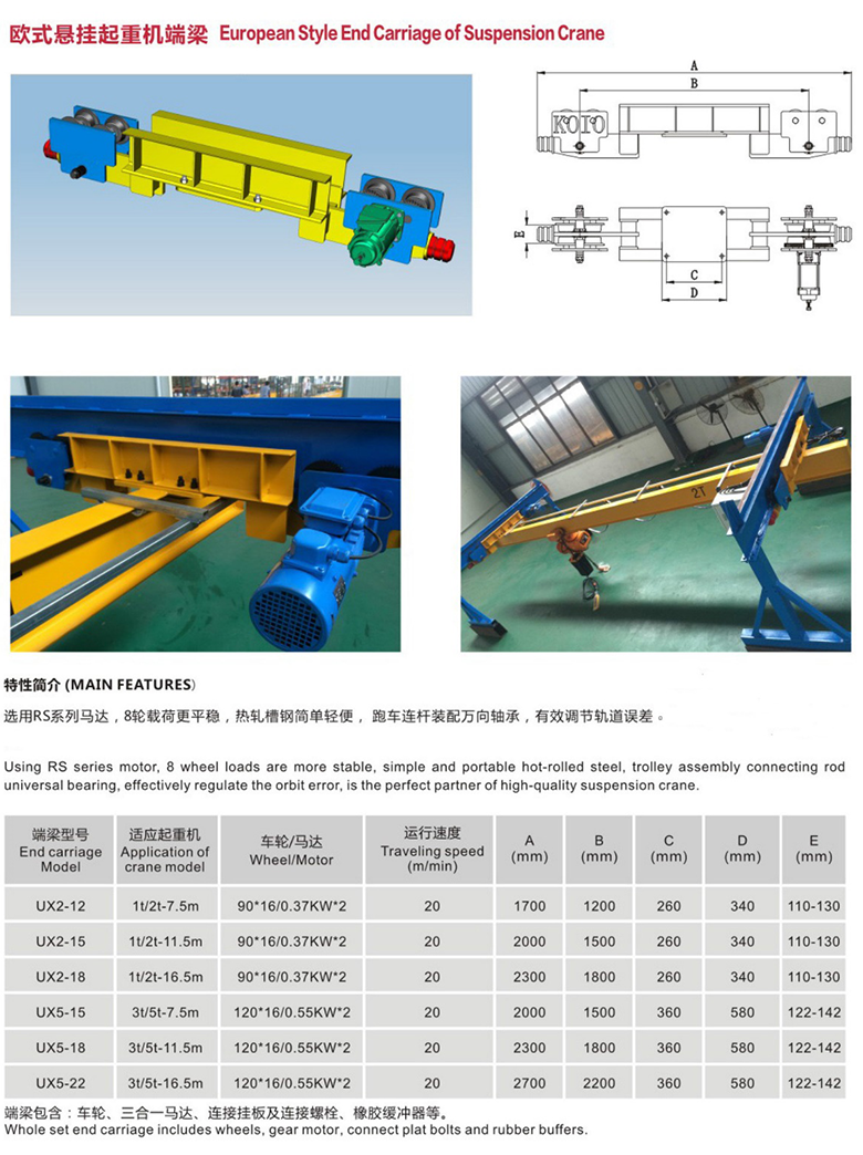 LH型歐式電動葫蘆橋式起重機 LH型歐式電動葫蘆橋式起重機